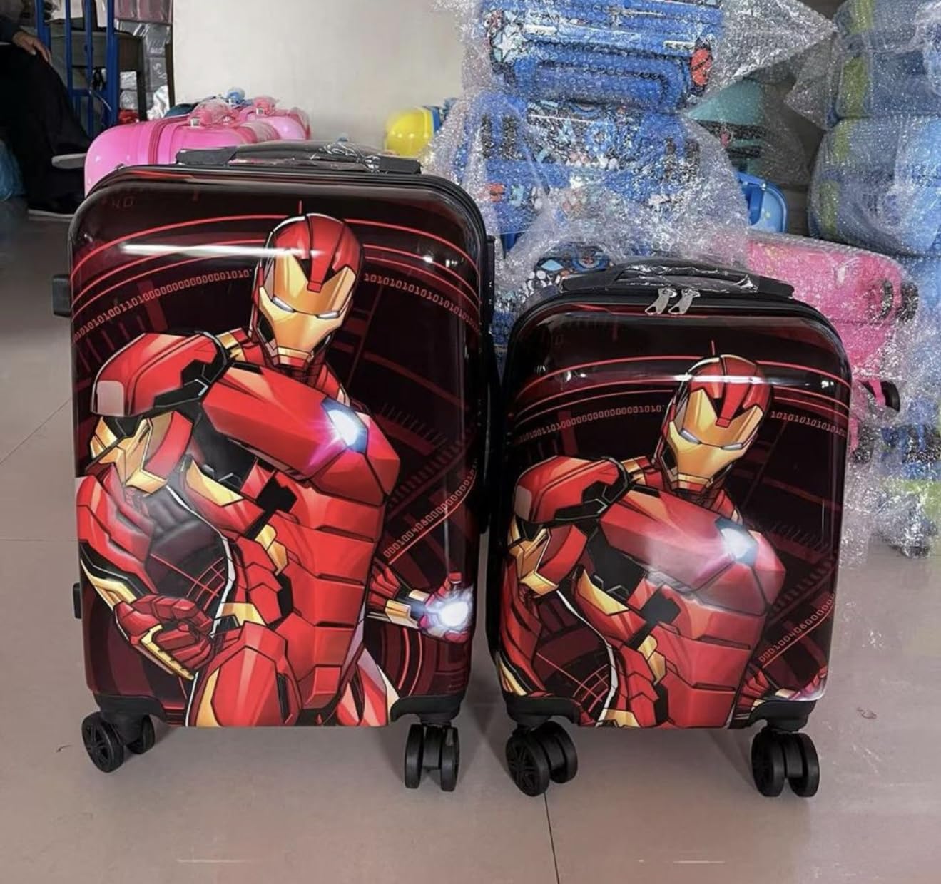 ADSON Iron Man 16-Inch Hardsided Kids Trolley Luggage with 360° Spinner Wheels