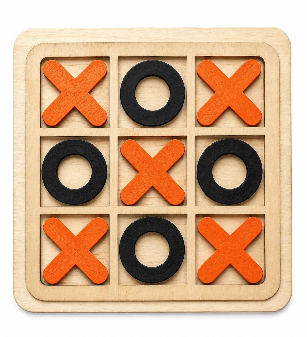Zero-Kata Wooden Tic Tac Toe Board Game