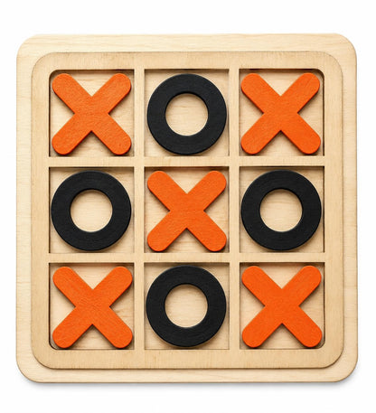 Zero-Kata Wooden Tic Tac Toe Board Game