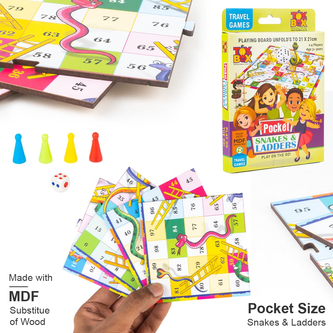 Toysbox 4114 Pocket Snakes & Ladders Travel Board Game Toy