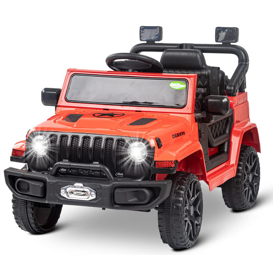 Tip Top Thrax Rechargeable Battery Operated Electric Kids Car Jeep | Ride-on Baby Car with Light, USB, Music| Electric Big Car to Drive 2 to 5 Years (Red)