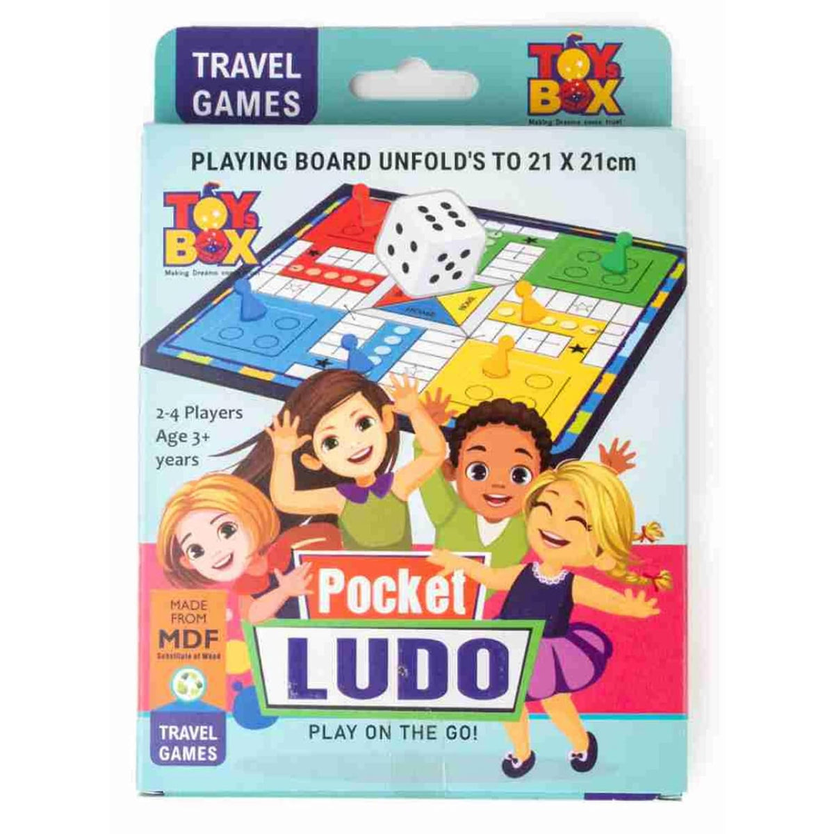 Ashok enterprise 45637986 Wooden Pocket Ludo Board Game Toy