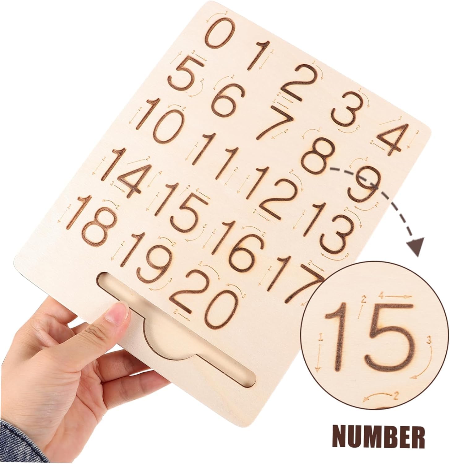 Little Mind Double-Sided Wooden Tracing Board: Numbers, Letters, Shapes for Toddlers