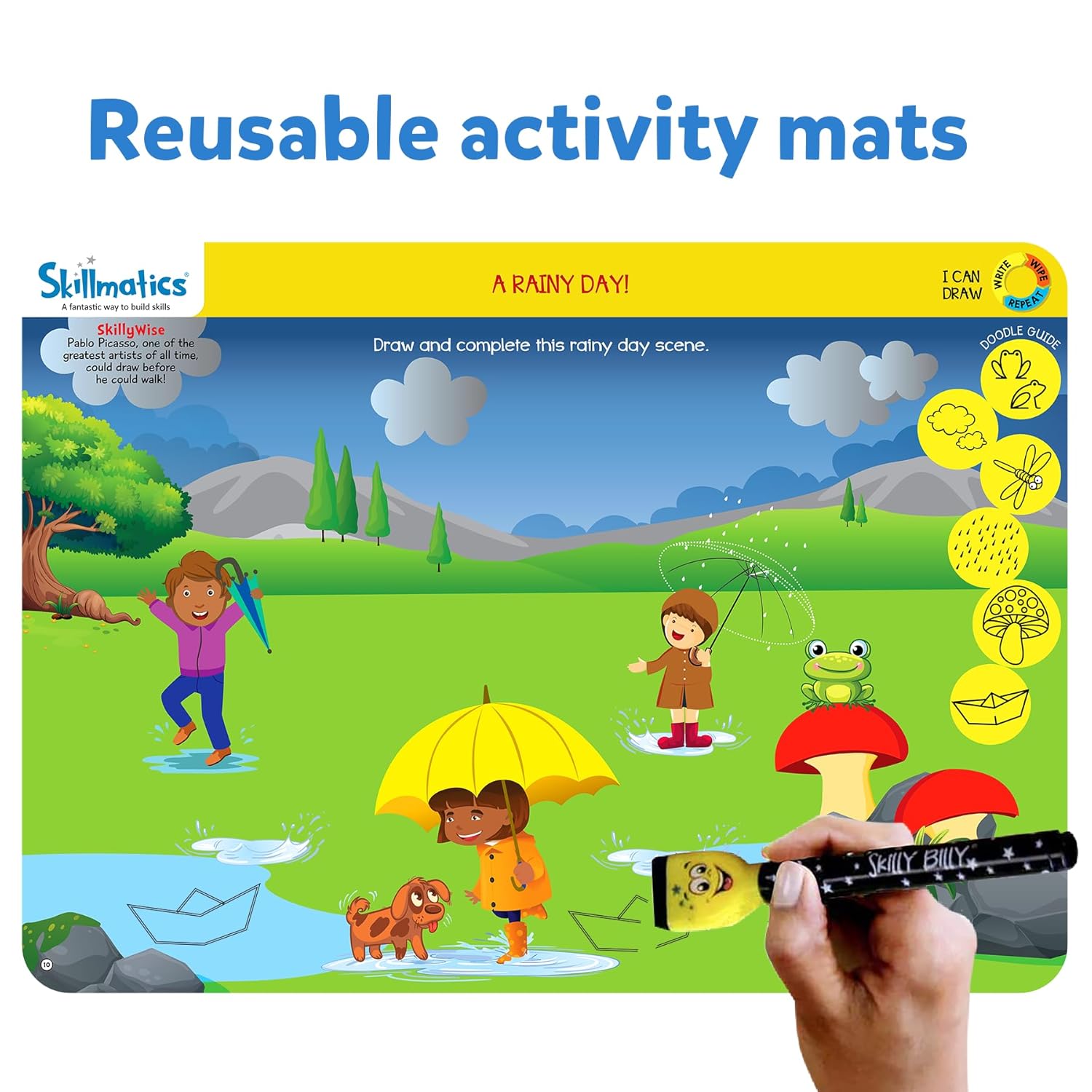 Skillmatics I Can Draw Reusable Activity Mats - Learning Fun Ages 3-6