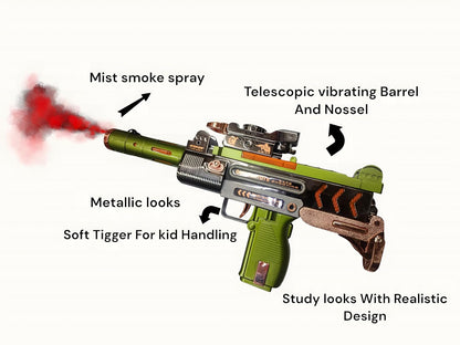 Musical Smoke Snipper Gun with Moving Top Loader, Smoke Telescopic Barrel, and Vibration Effect