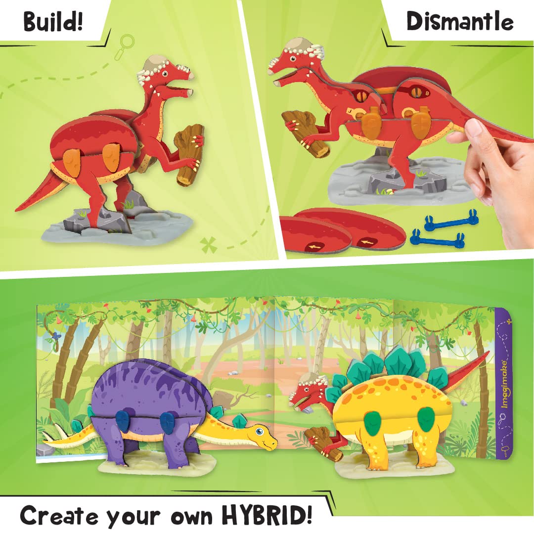 Imagimake Dino Quest 3D Puzzle: Surprise Egg Dinosaur Toy for Kids 5-8