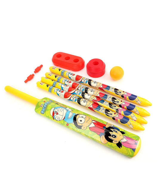 MUREN Kids Plastic Cricket Set with Bat Ball and 4 Wickets