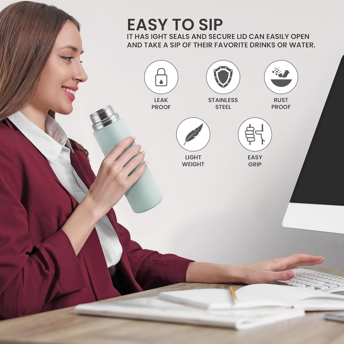 Milton Glide Stainless Steel Water Bottle