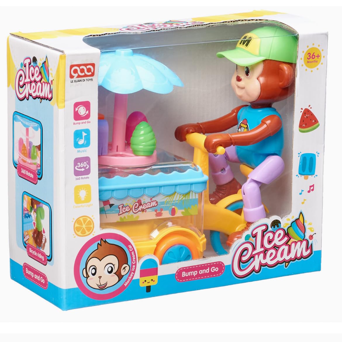 SRISU TRENDZ Ice Cream Truck Musical Monkey Light Toy