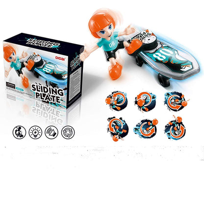 FunBlast Sliding Plate Stunt Scooter Skateboard Light Music Toy