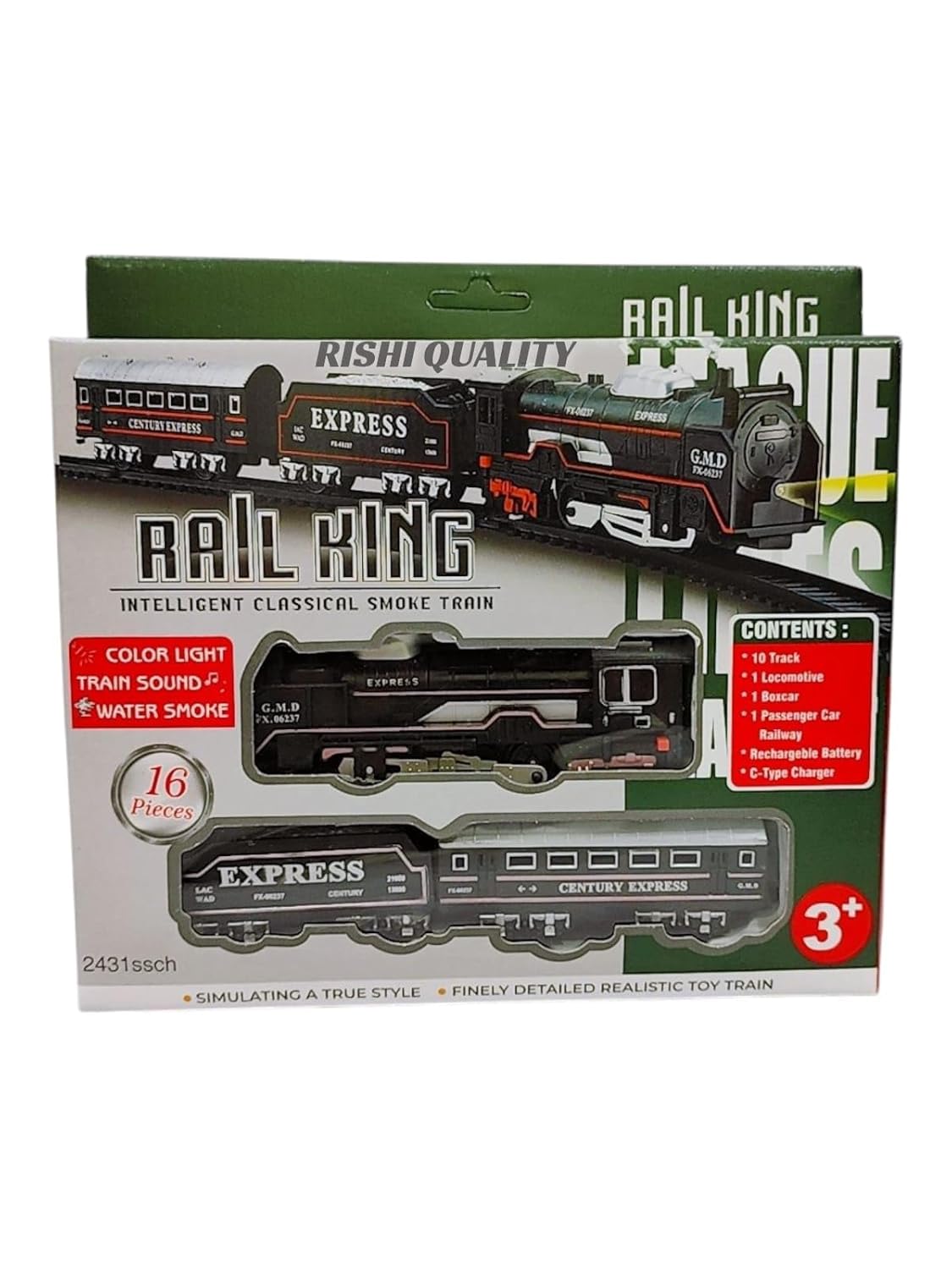 Rishi Quality Bump and Go Musical Smoke Toy Train with Lights
