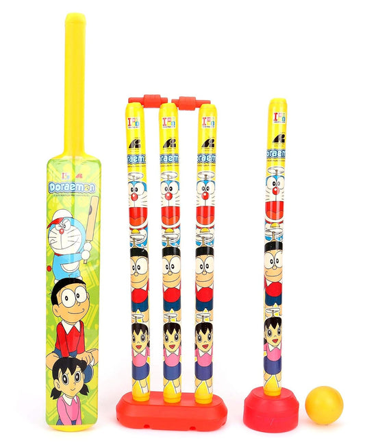 MUREN Kids Plastic Cricket Set with Bat Ball and 4 Wickets
