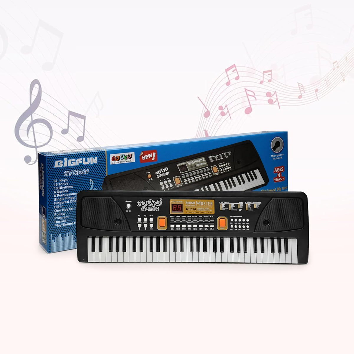 Gooyo 61-Key Musical Piano Keyboard Toy for Kids Black