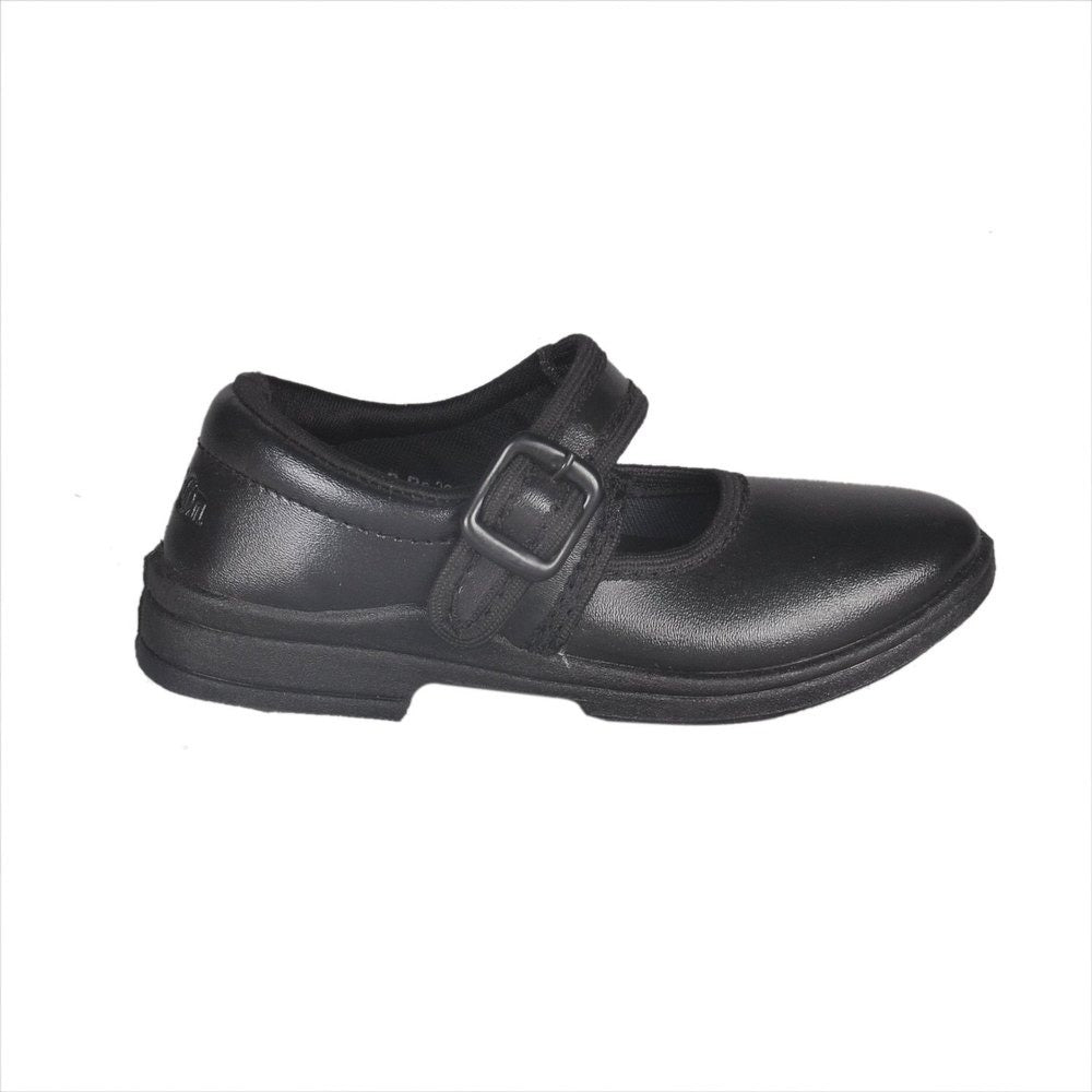 Action School Shoes with Buckle for Girls A2 - Black