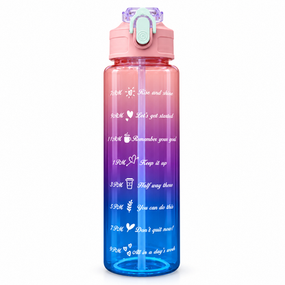 Motivational Water Bottle 900 ML | BPA-Free with Leak-Proof