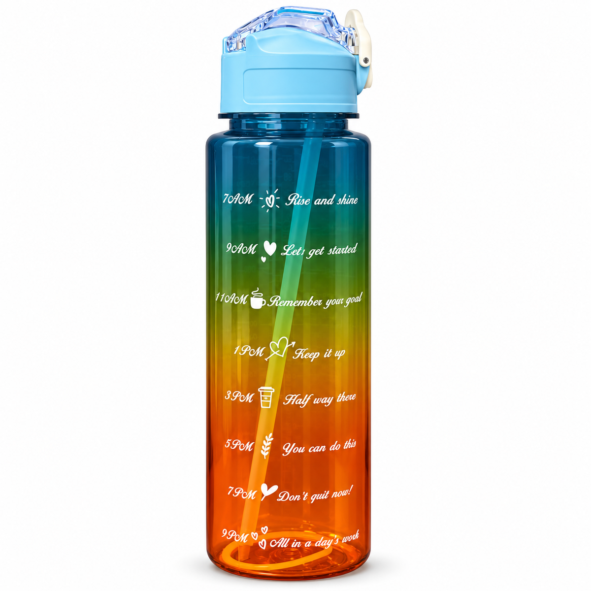 Motivational Water Bottle 900 ML | BPA-Free with Leak-Proof