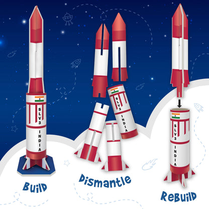 Imagimake Mapology India's Space Odyssey: Educational Rocket Satellite Model Kit & Puzzle