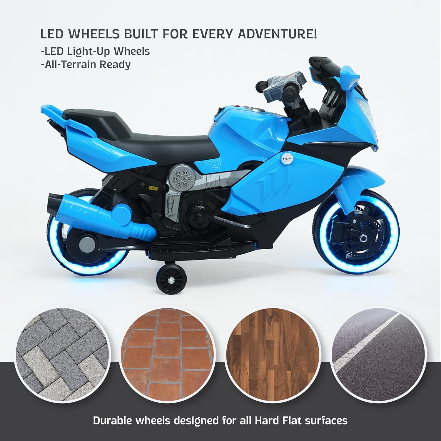 Toy House Mini Ninja Rechargeable Electric Ride-On Bike for Kids Blue