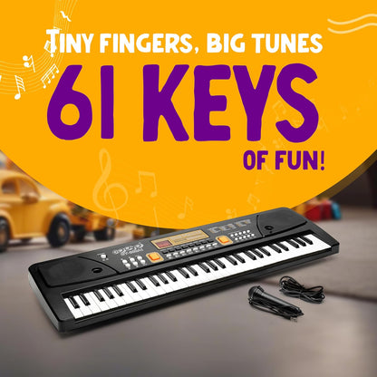Gooyo 61-Key Musical Piano Keyboard Toy for Kids Black