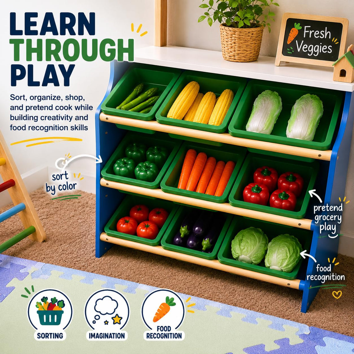 Liberty Imports 623 Life Sized Bag of Vegetables Pretend Play Toy