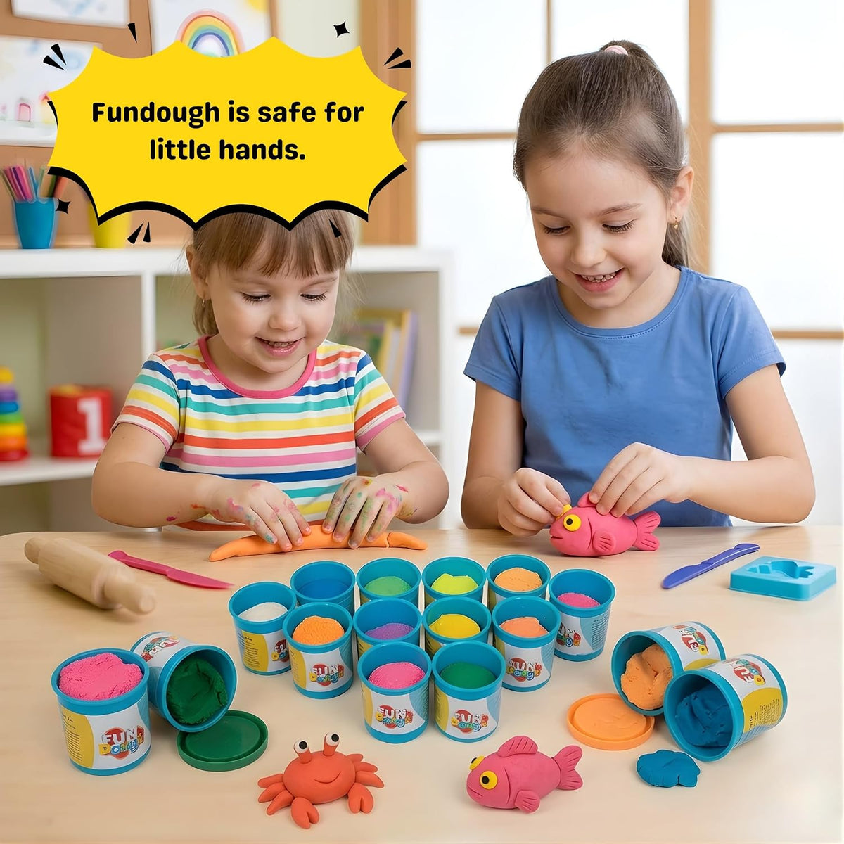 Fundough Box of Colours 12 Tubs Play Dough Set
