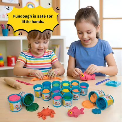 Fundough Box of Colours 12 Tubs Play Dough Set