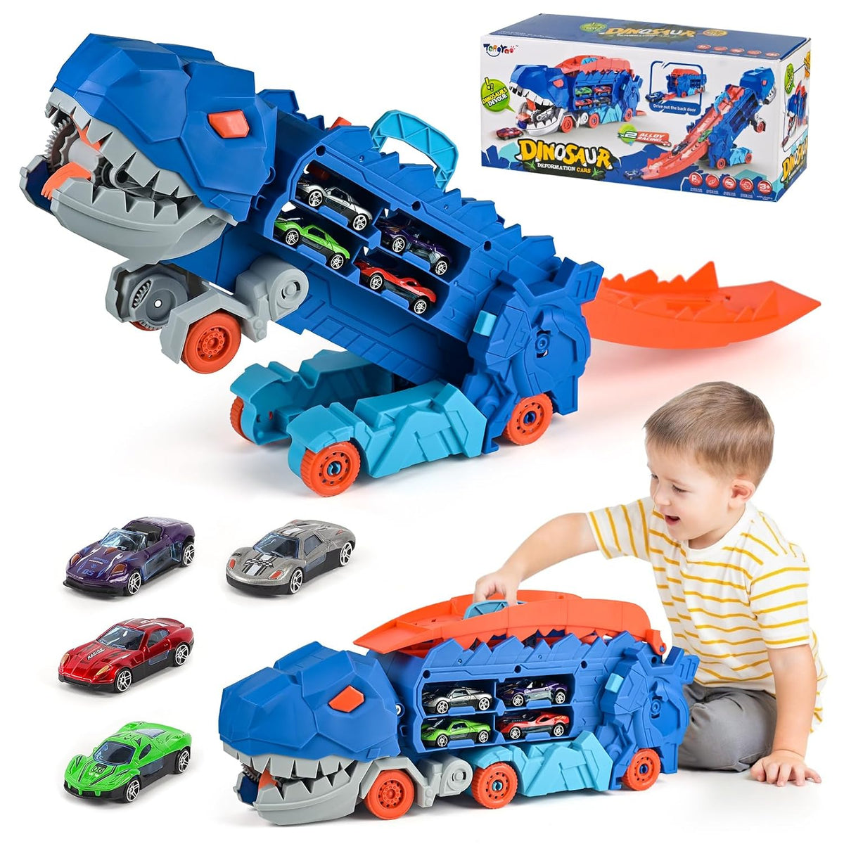 ISMETACU MF-111 Transport Dinosaur Truck Race Track Toy