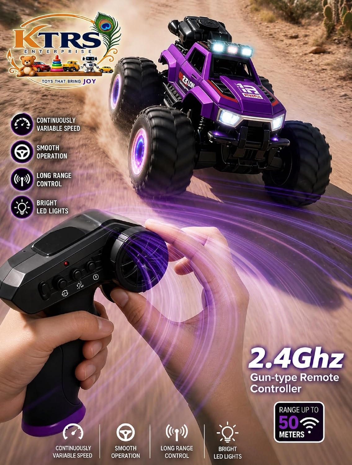KTRS YL-130-1 Kids 4x4 Off-Road RC Monster Truck Toy