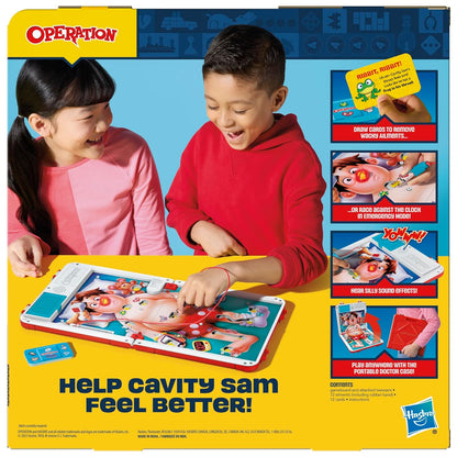Operation Electronic Board Game with Portable Case, 2 Fun Ways to Play