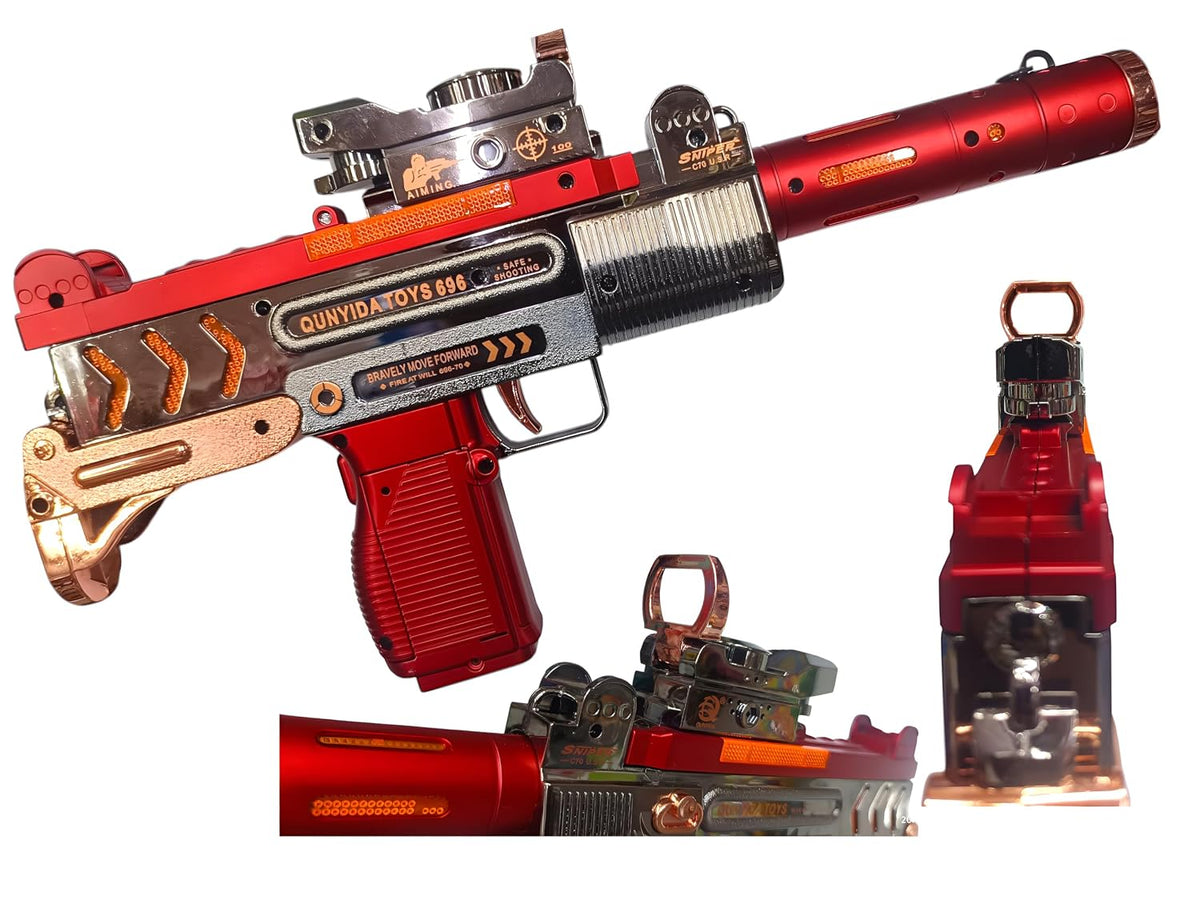 Musical Smoke Snipper Gun with Moving Top Loader, Smoke Telescopic Barrel, and Vibration Effect