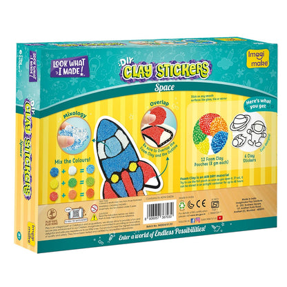 Imagimake Space Clay Stickers: Air Dry Mess-Free Kids' DIY Craft Kit