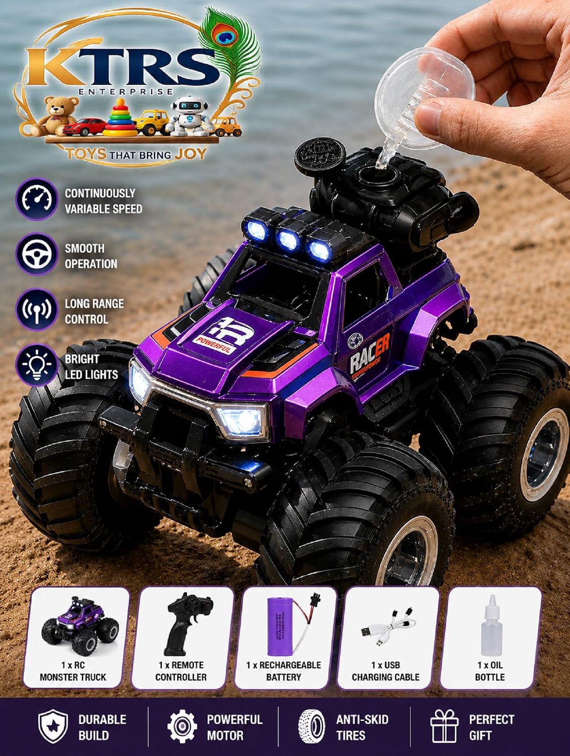 KTRS YL-130-1 Kids 4x4 Off-Road RC Monster Truck Toy