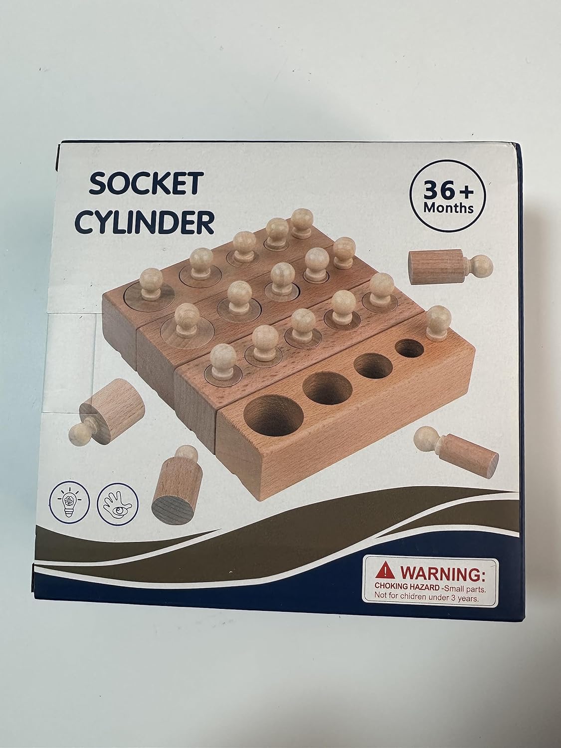 Montessori Wooden Cylinder Sorting Game: Educational Puzzle Blocks for Toddlers