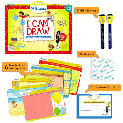 Skillmatics I Can Draw Reusable Activity Mats - Learning Fun Ages 3-6