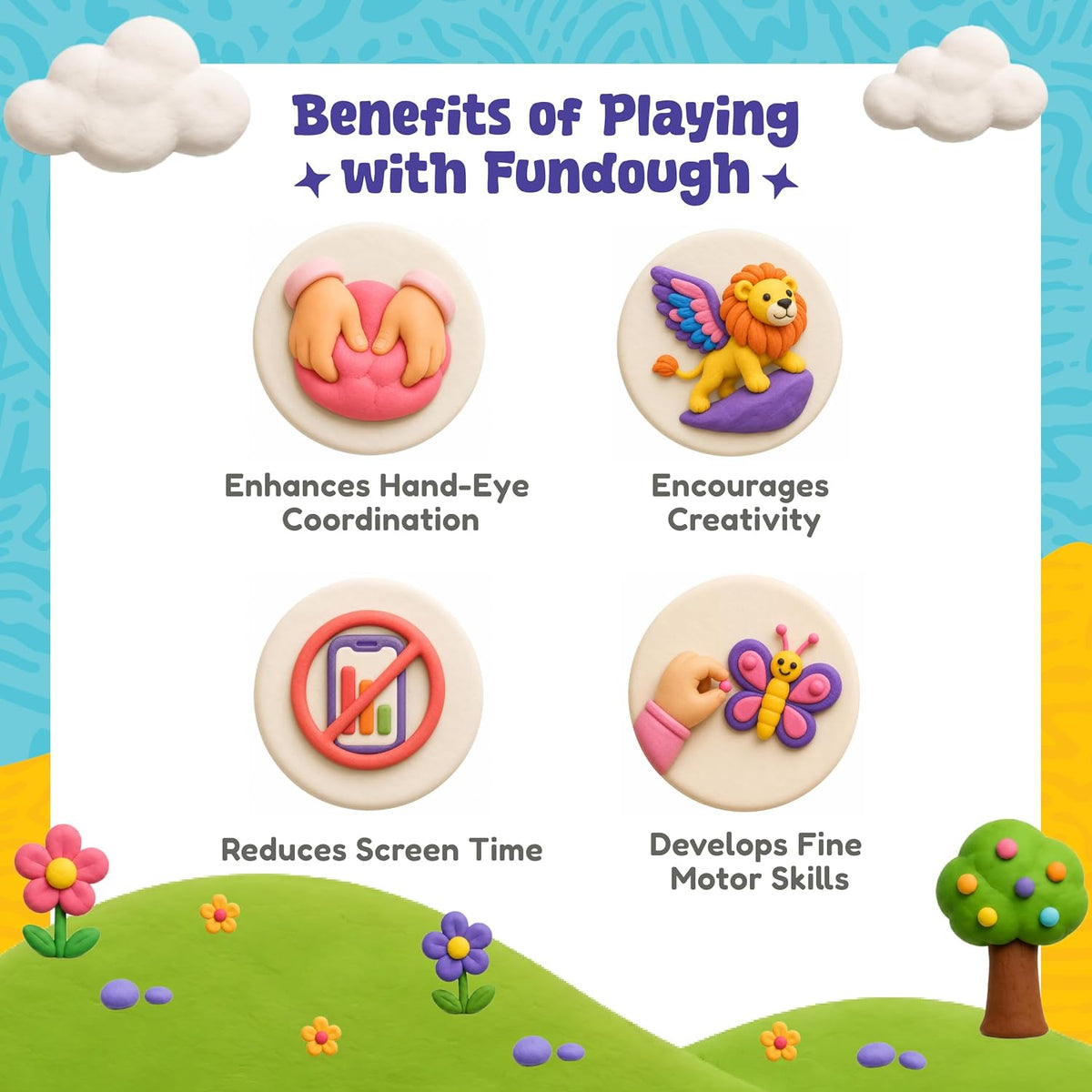 Fundough Box of Colours 12 Tubs Play Dough Set