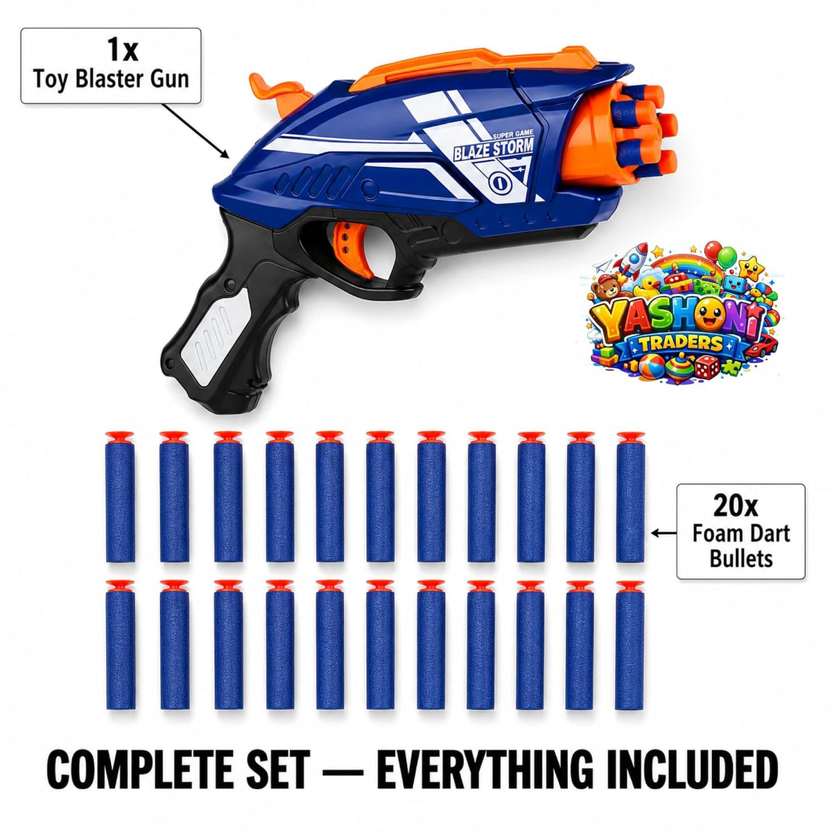 Yashoni Hot Fire Foam Blaster Toy Gun for Kids with 20 Soft Foam Bullets
