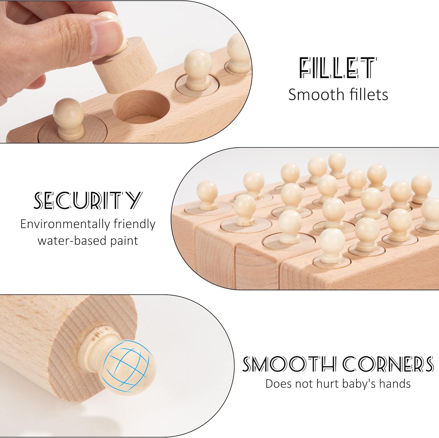 Montessori Wooden Cylinder Sorting Game: Educational Puzzle Blocks for Toddlers