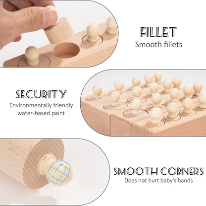 Montessori Wooden Cylinder Sorting Game: Educational Puzzle Blocks for Toddlers