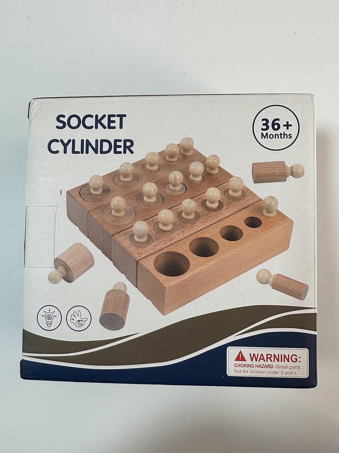 Montessori Wooden Cylinder Sorting Game: Educational Puzzle Blocks for Toddlers