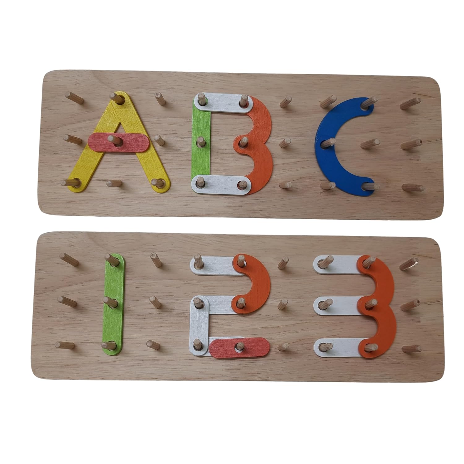 TRENDYKIDS Wooden Alphabet Number Stacking Blocks Montessori Educational Puzzle for Kids