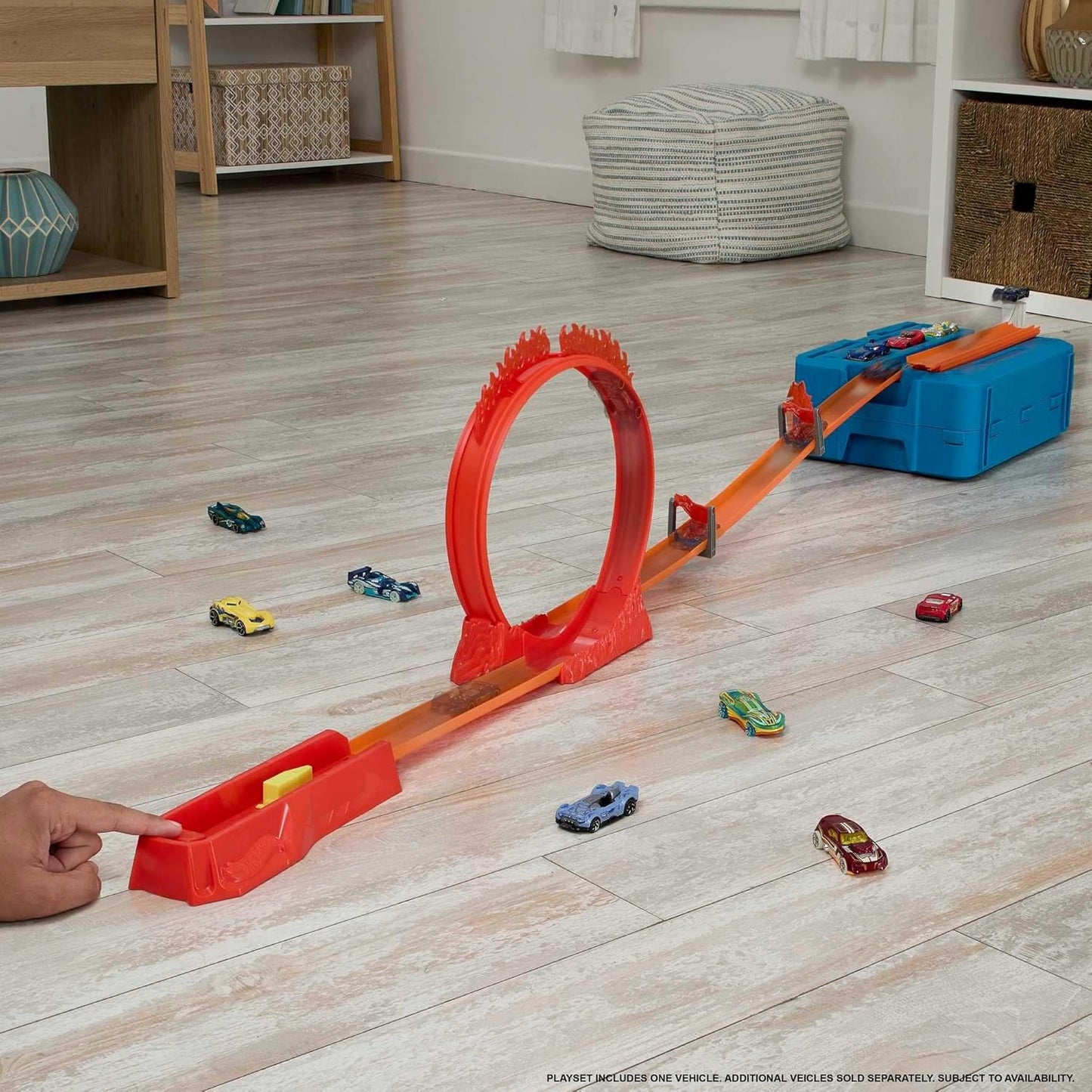 Hot Wheels Track Builder Flame Stunt Pack Fire-Themed Racing Set