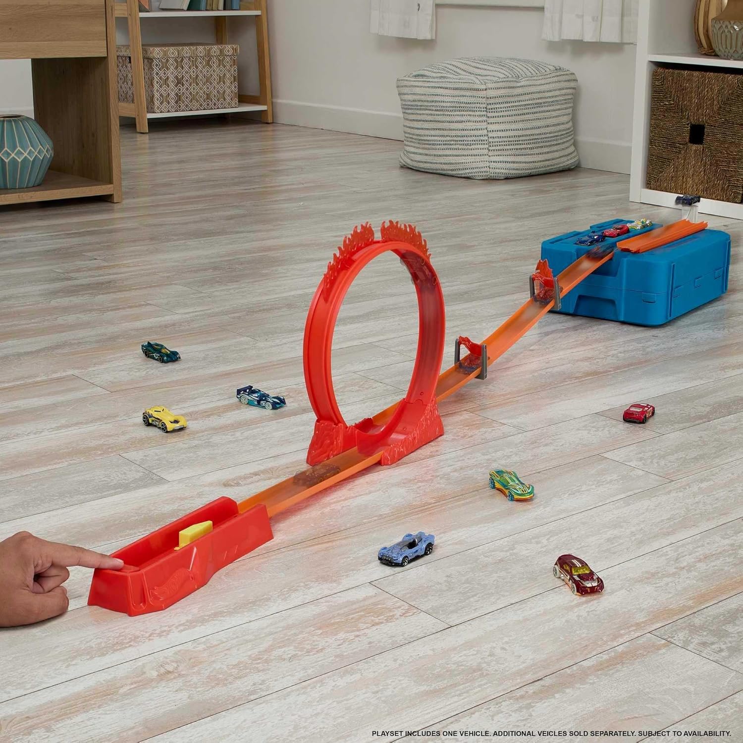 Hot Wheels Track Builder Flame Stunt Pack Fire-Themed Racing Set
