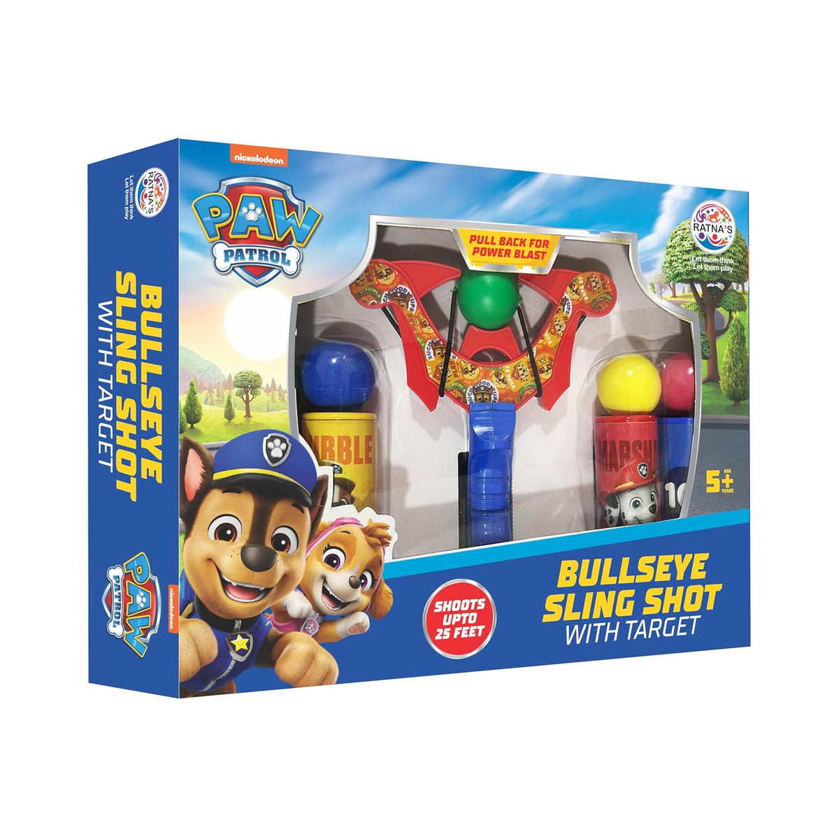 Ratna's 1984 Paw Patrol Bullseye Sling Shot Target Game Set Toy
