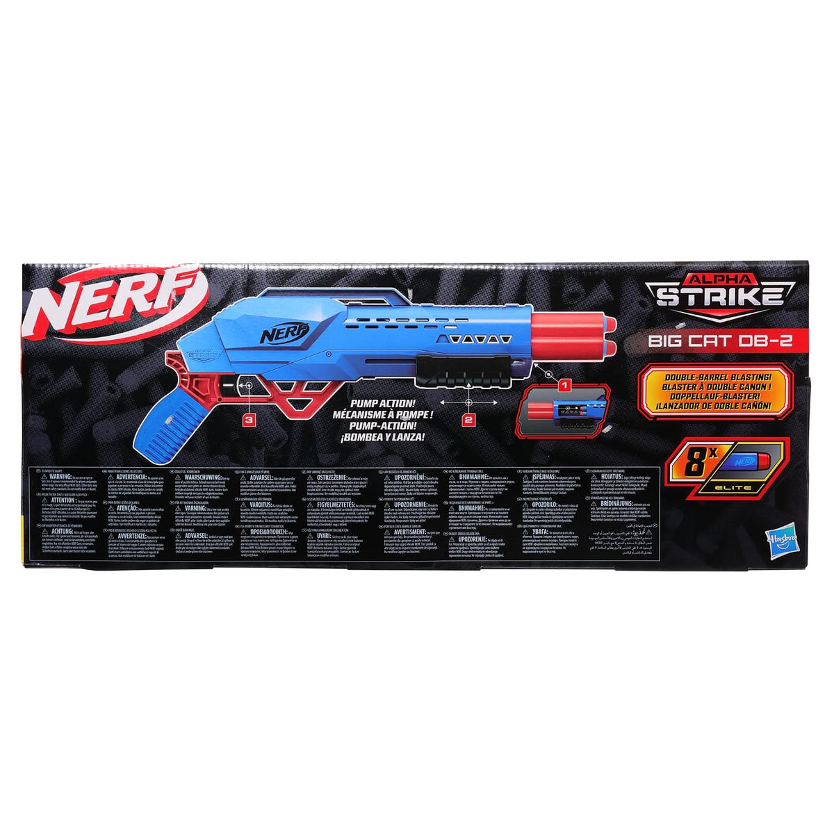 Nerf Alpha Strike Big Cat DB-2 Blaster with 8 Elite Darts