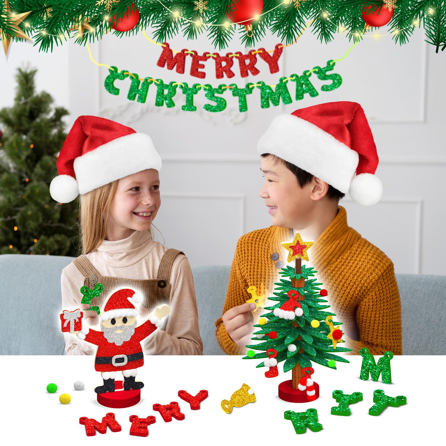 Smartivity Christmas Craft Kit: Build Festive Tree & Santa DIY Activity