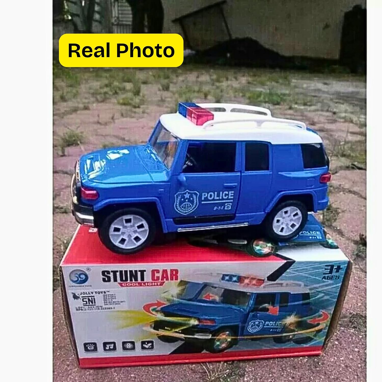 Dynamic Stunt Police Car Toy: 3D Lights, Siren, Music, Lightning Wheels