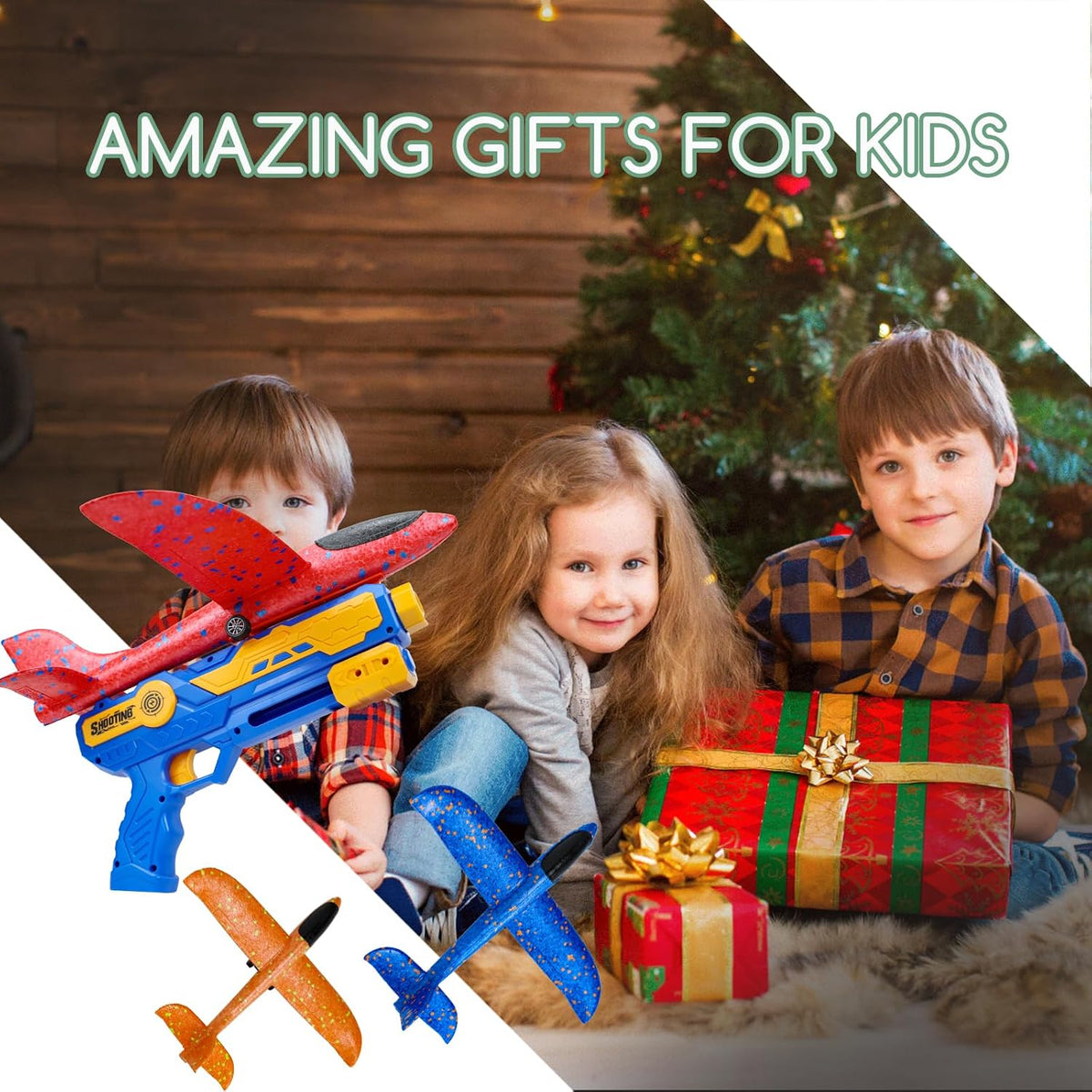 IOUGDSEC 2307 Foam Glider Catapult Aeroplane Launcher Toy