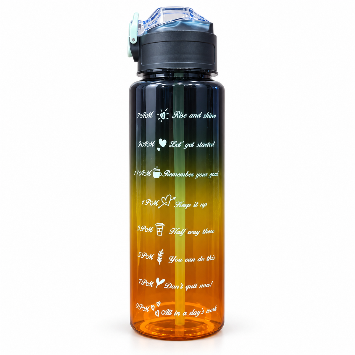 Motivational Water Bottle 900 ML | BPA-Free with Leak-Proof