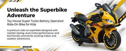 Toy House Battery Operated Ride-On Bike for Kids - B022- Black