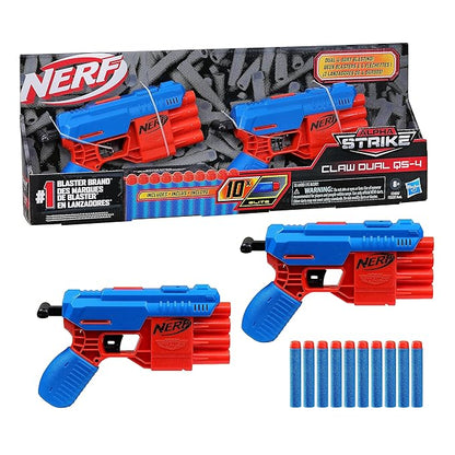 Nerf Alpha Strike Claw Dual QS-4 Blaster Set: Two Blasters, Elite Darts